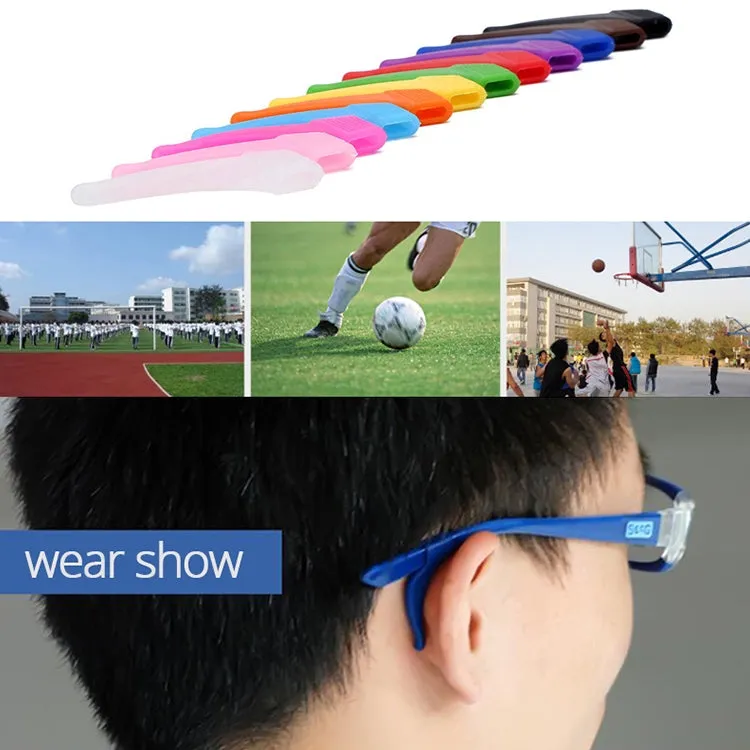 10 Pairs Glasses Non-slip Cover Ear Support Glasses Foot Silicone Non-slip Sleeve(Dark Blue)