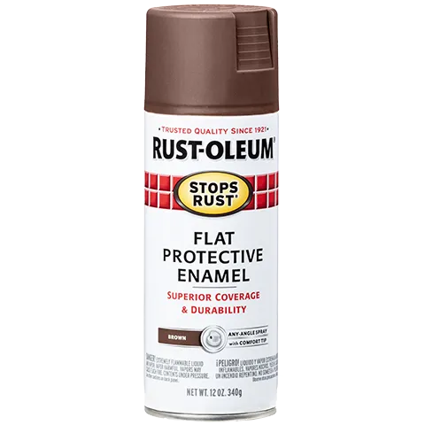 12 OZ Stops Rust Protective Enamel Spray Paint - Flat Brown