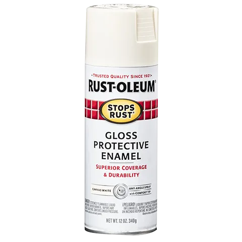 12 OZ Stops Rust Protective Enamel Spray Paint - Gloss Canvas White