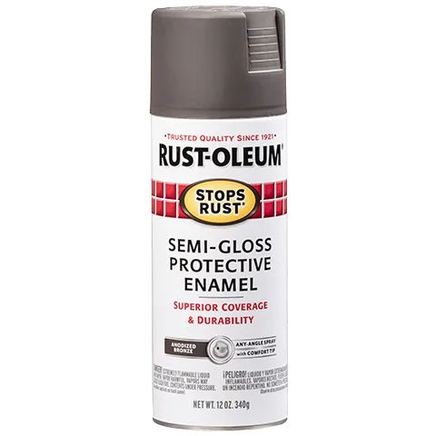 12 OZ Stops Rust Protective Enamel Spray Paint - Semi-Gloss Anodized Bronze