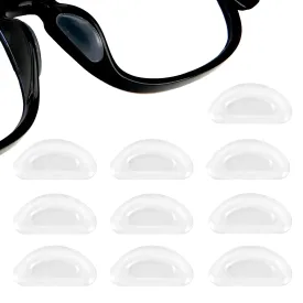 1mm Eyeglass Nose Pads, Glasses Nose Pad, 5 Pairs Ultra-Thin Adhesive Glasses Nose Grips Non Slip, Silicone Eyeglass Nose Pads Anti Slip, Nose Pads for Glasses Sunglasses Eye Wear(Clear) White-5pairs