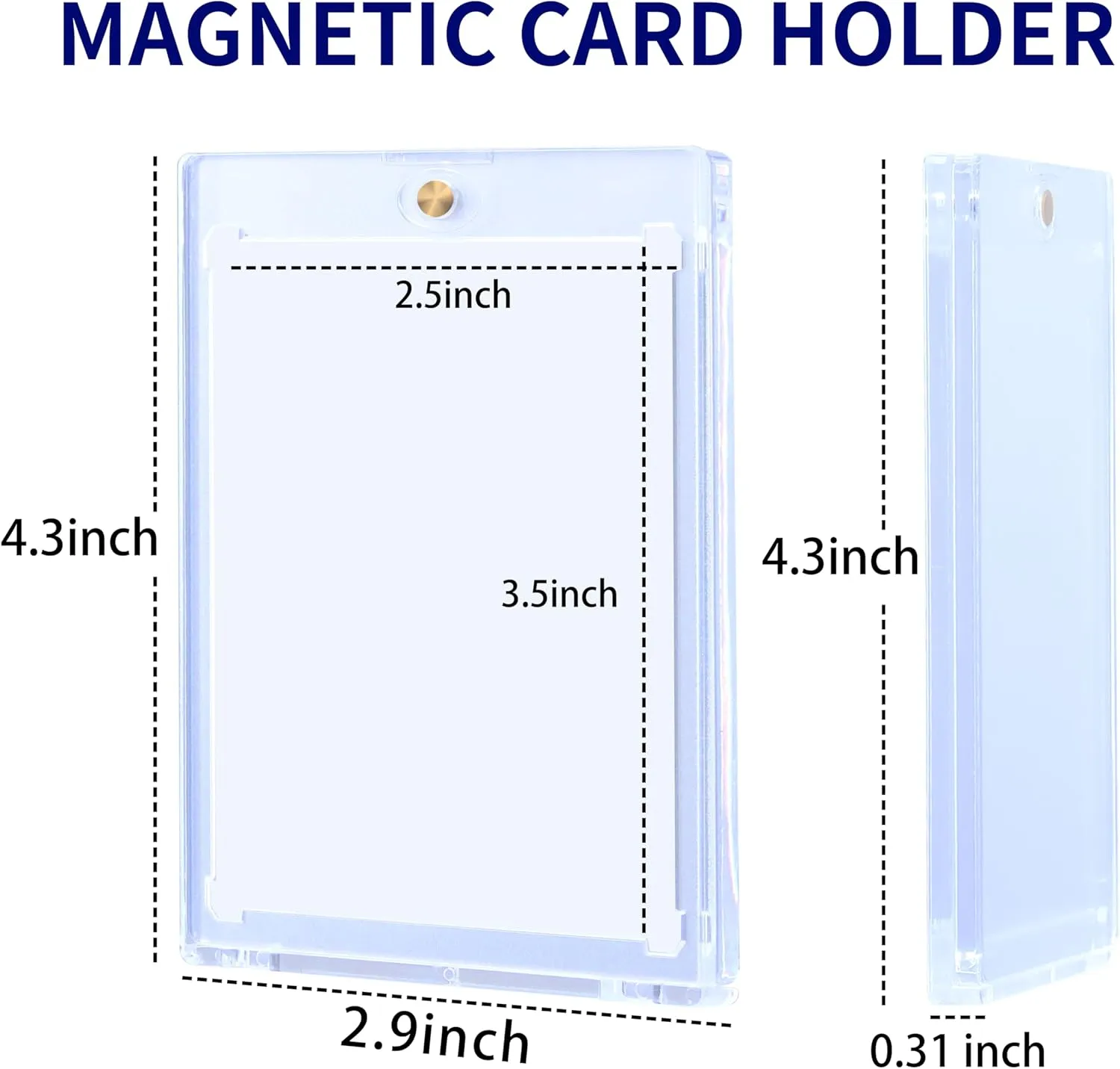 5 Pack 35PT Magnetic Card Holder for Trading Cards, One-Touch Card Case Holder for Baseball Football Sports MTG TCG Collectable Cards