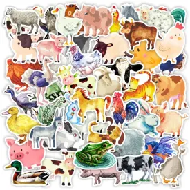 Adorable Cartoon Animal Farm Stickers - Fun & Versatile Packs!