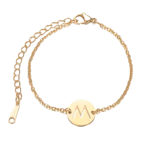 Alphabet Bracelet Gold Plated - Letter M