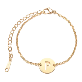 Alphabet Bracelet Gold Plated - Letter P