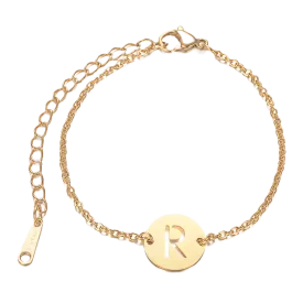 Alphabet Bracelet Gold Plated - Letter R