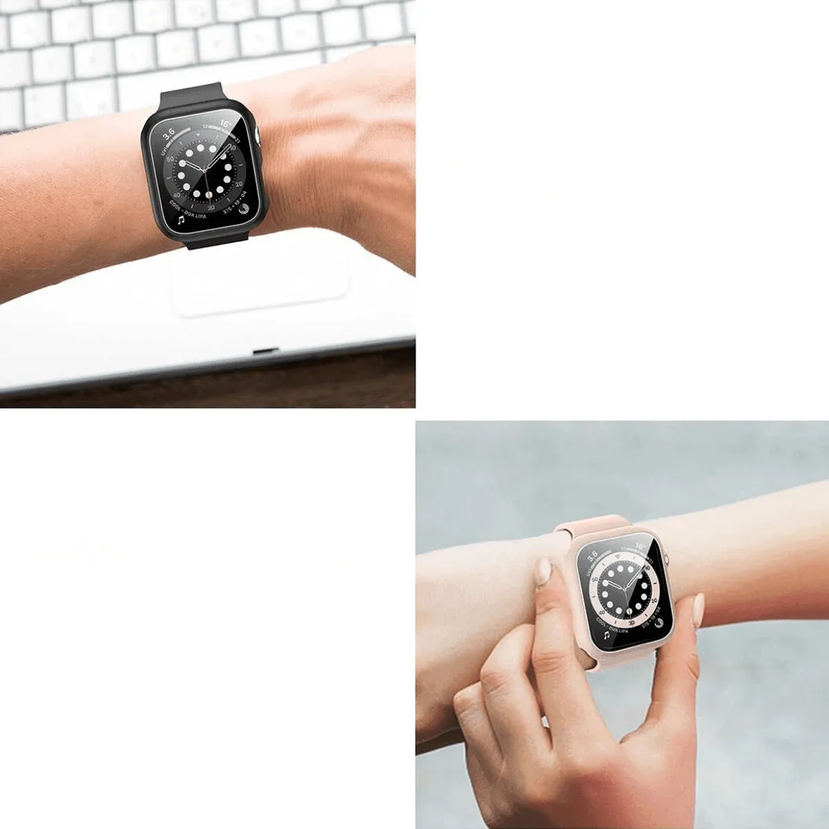 Apple Watch Case, Full Coverage Matte Hard Protector for Series 4-9 & SE, Durable Plastic Snap-On Design