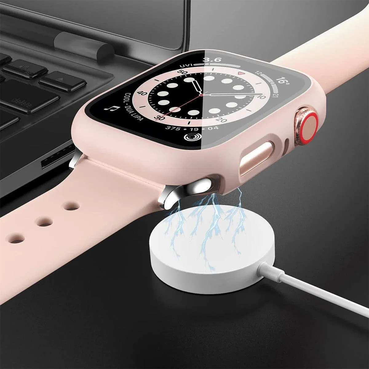 Apple Watch Case, Full Coverage Matte Hard Protector for Series 4-9 & SE, Durable Plastic Snap-On Design