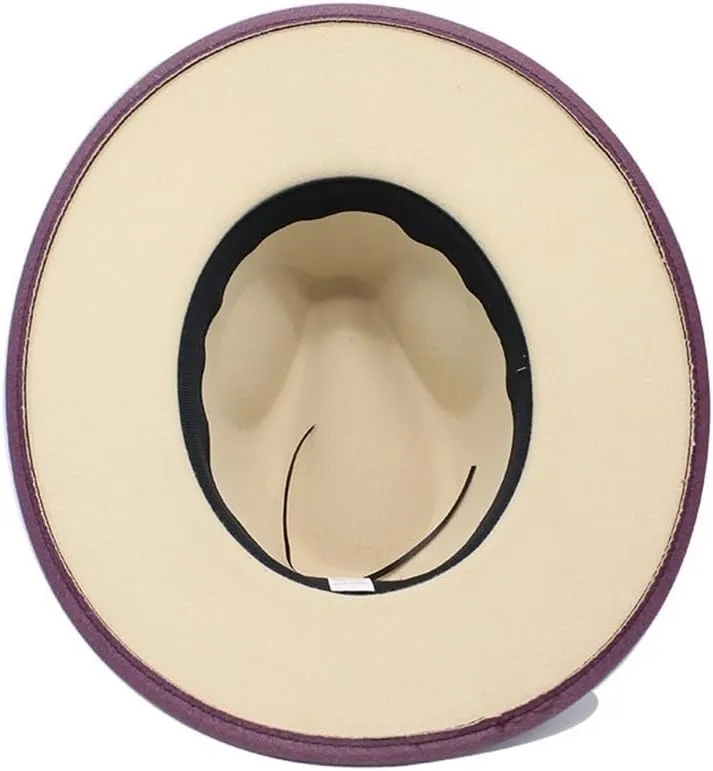 Autumn and Winter Wool Top Hat, Spray Pain Gradient Felt Hat Large Brim Jazz Hat, Two-Color British Hat Luopan Caps & Hats