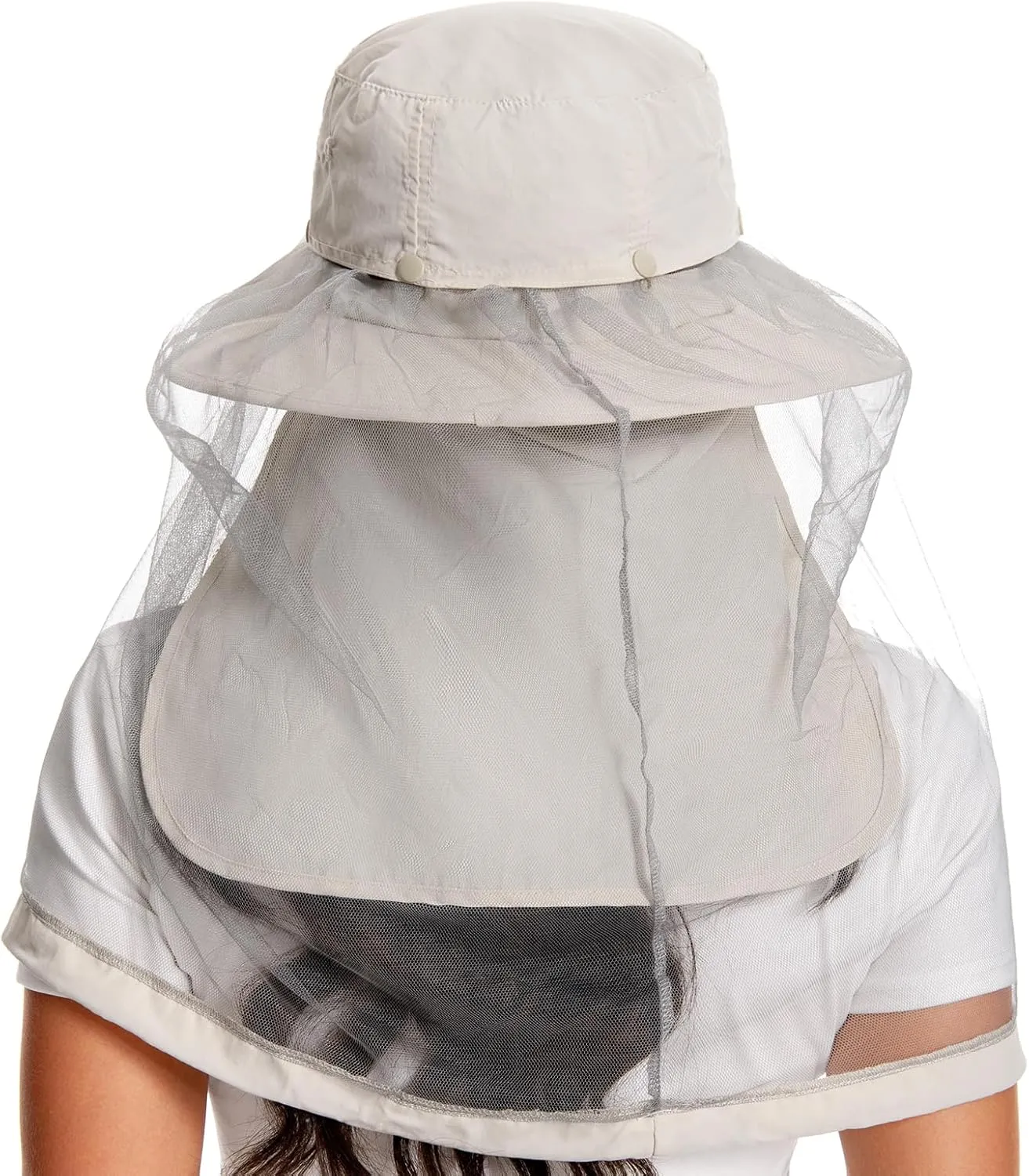 BASSDASH UPF 50  Mosquito Sun Hat with Hidden Head Net and Neck Flap for Men Women Outdoor Fishing Hiking Camping FH16