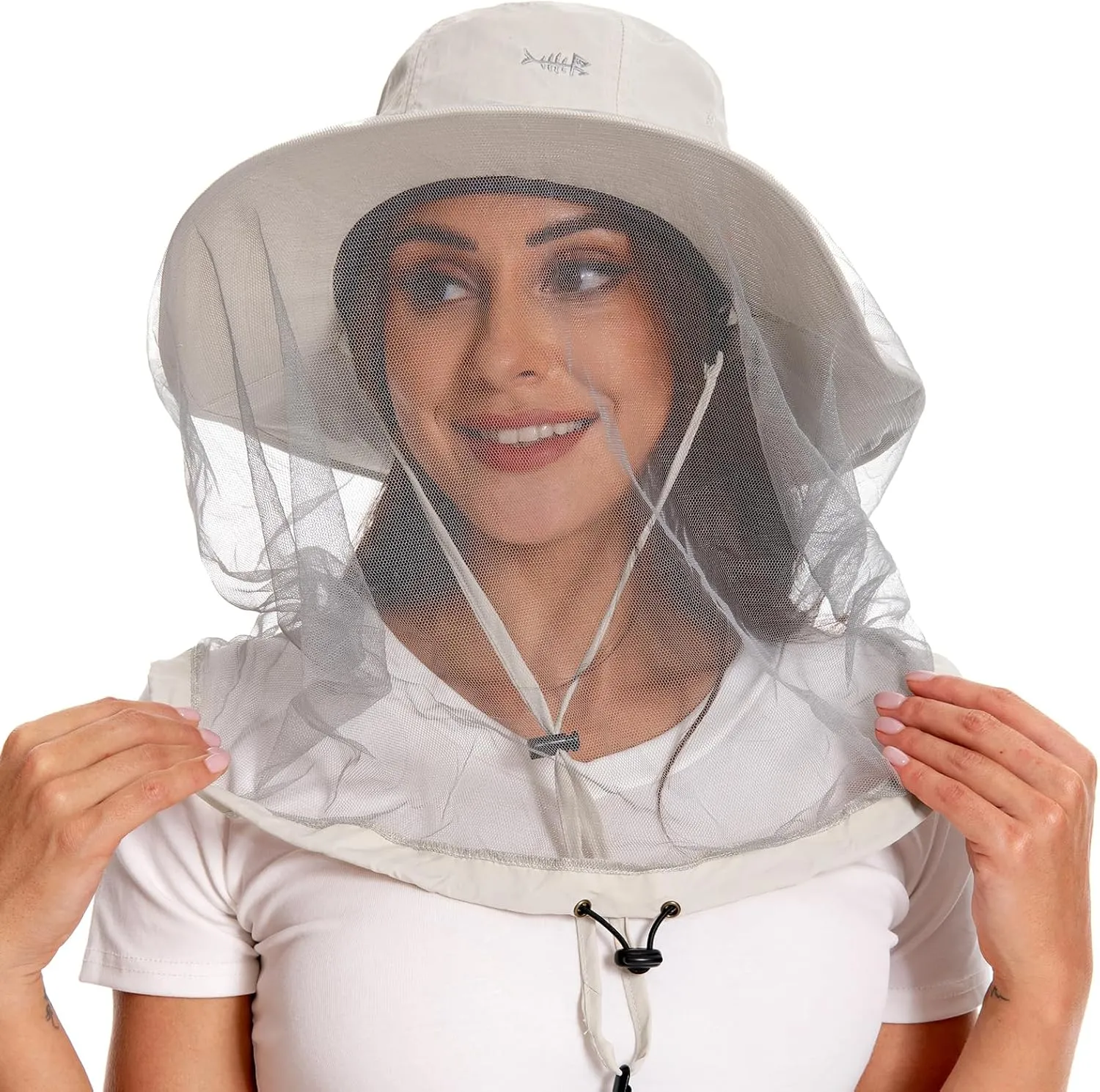 BASSDASH UPF 50  Mosquito Sun Hat with Hidden Head Net and Neck Flap for Men Women Outdoor Fishing Hiking Camping FH16