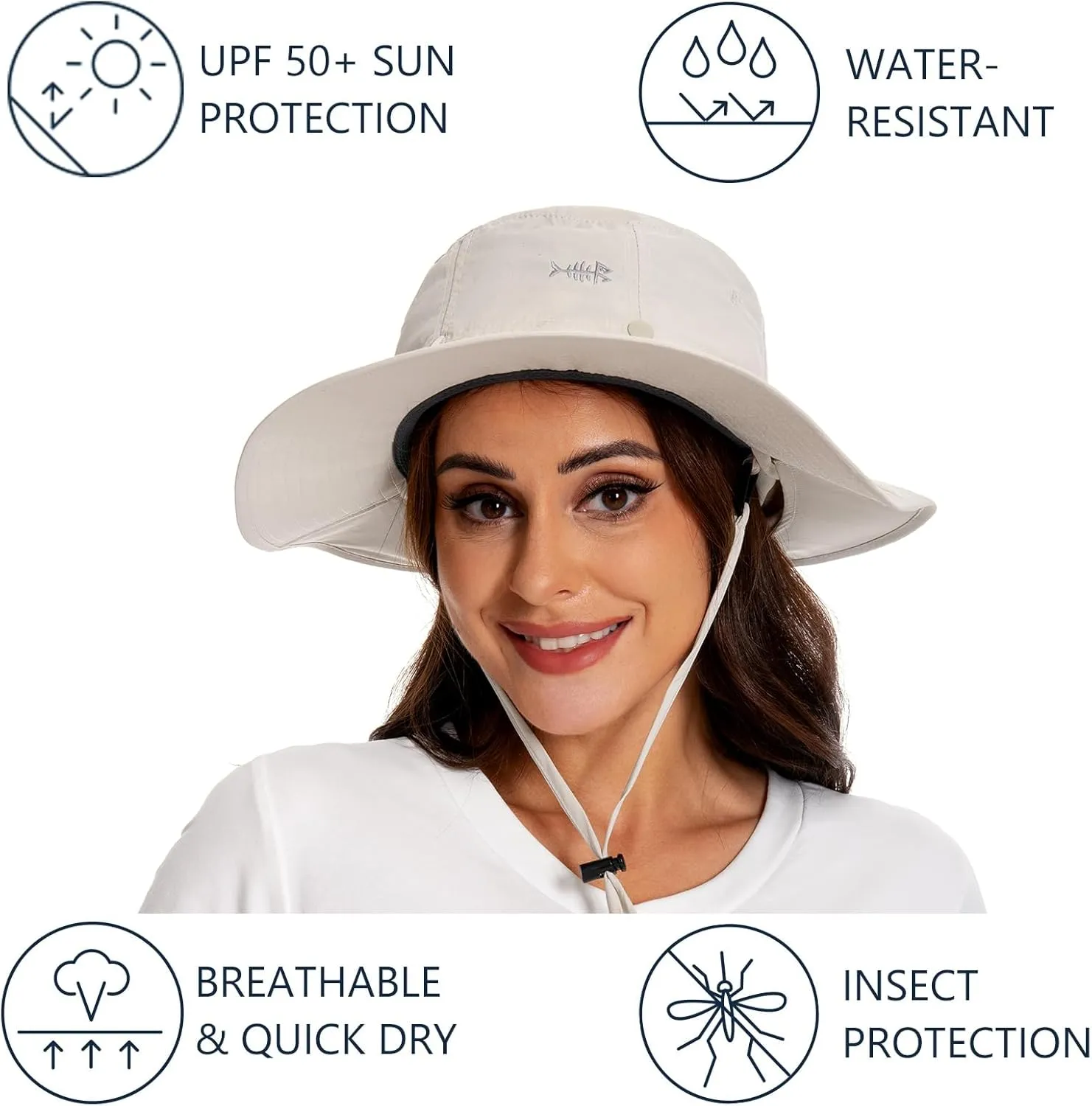 BASSDASH UPF 50  Mosquito Sun Hat with Hidden Head Net and Neck Flap for Men Women Outdoor Fishing Hiking Camping FH16