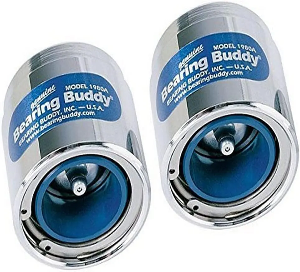 Bearing Buddy 42202 Chrome Bearing Protector with Level Indicator - 1.980" Diameter, Pair