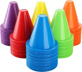 Bekith 120 Pack Indoor Outdoor Agility Mini Sports Cones, 3 Inch Training Marker Cones for Kids, Plastic Traffic Cones for Roller Skating and Skate Practice, 6 Assorted Colors