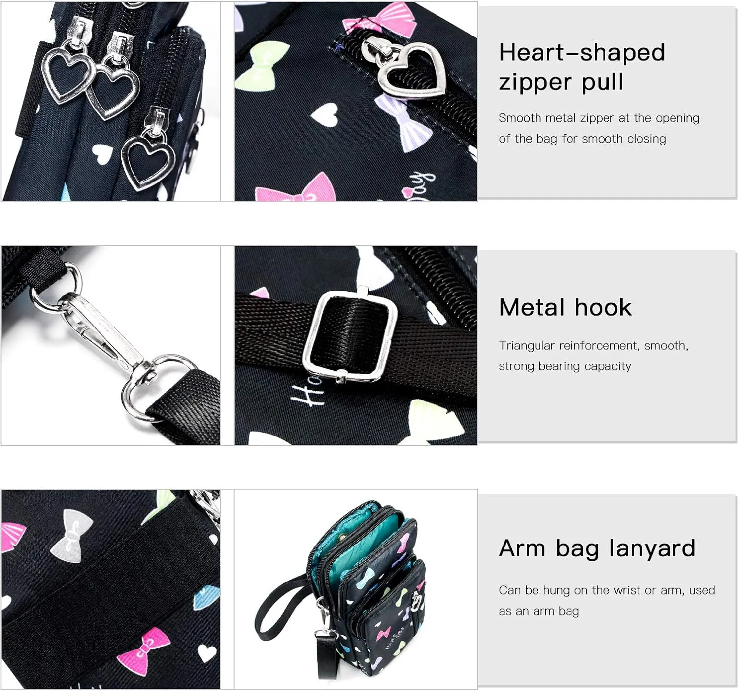BIAOTIE Lightweight Small Crossbody bags Cell Phone Purses Travel Pouch Shoulder Bag for Women