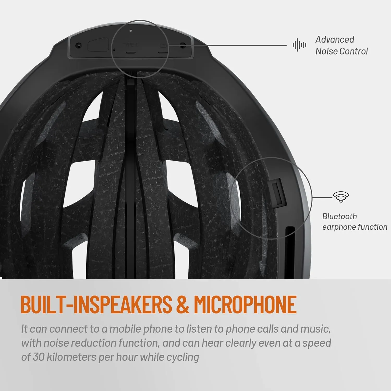 Bicycle Smart Cycling Helmet with Bluetooth Earphone, Headlight   Tail Light Warning Turn Signals - for E-Bikes, Scooters, Commuter, Mountain Bike