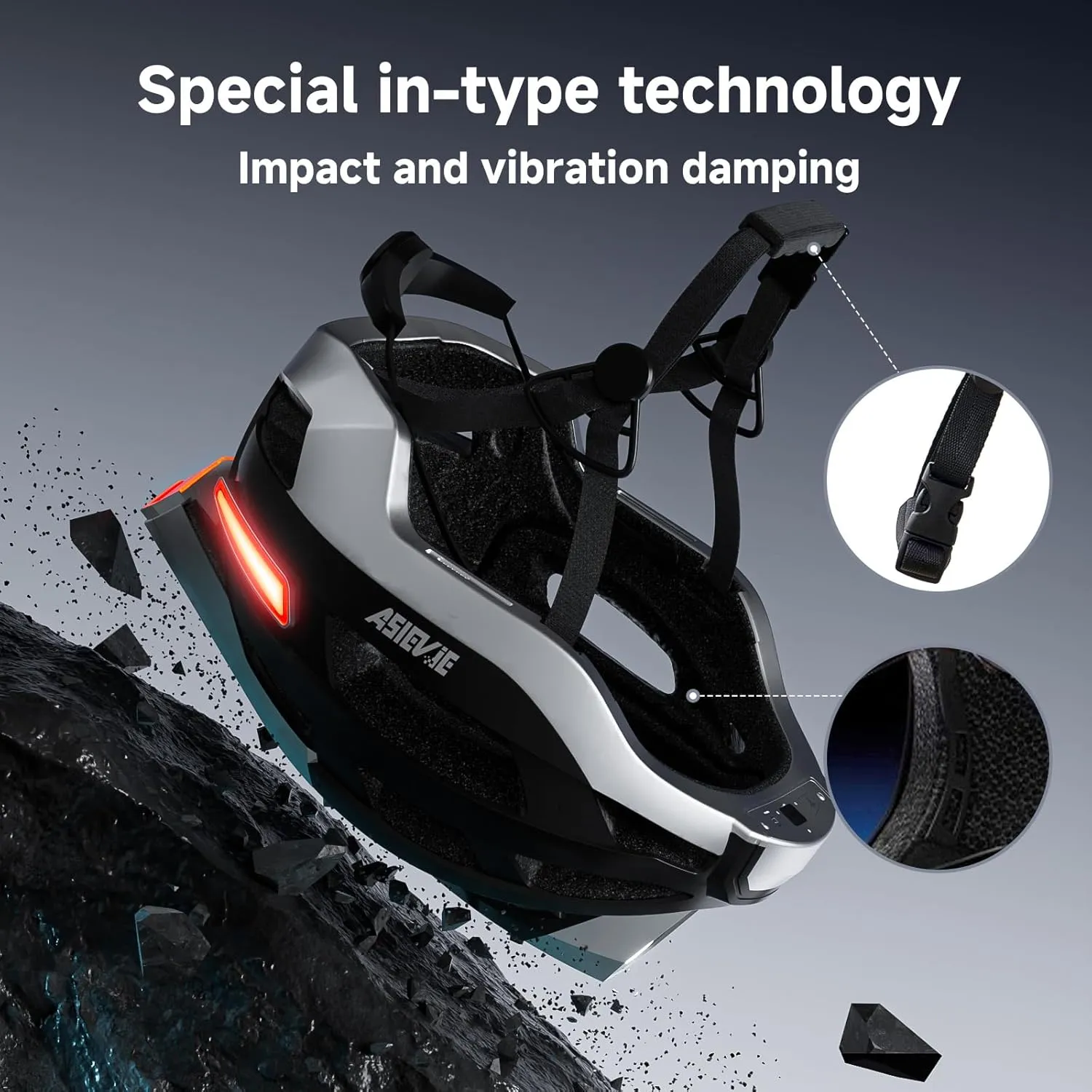 Bicycle Smart Cycling Helmet with Bluetooth Earphone, Headlight   Tail Light Warning Turn Signals - for E-Bikes, Scooters, Commuter, Mountain Bike