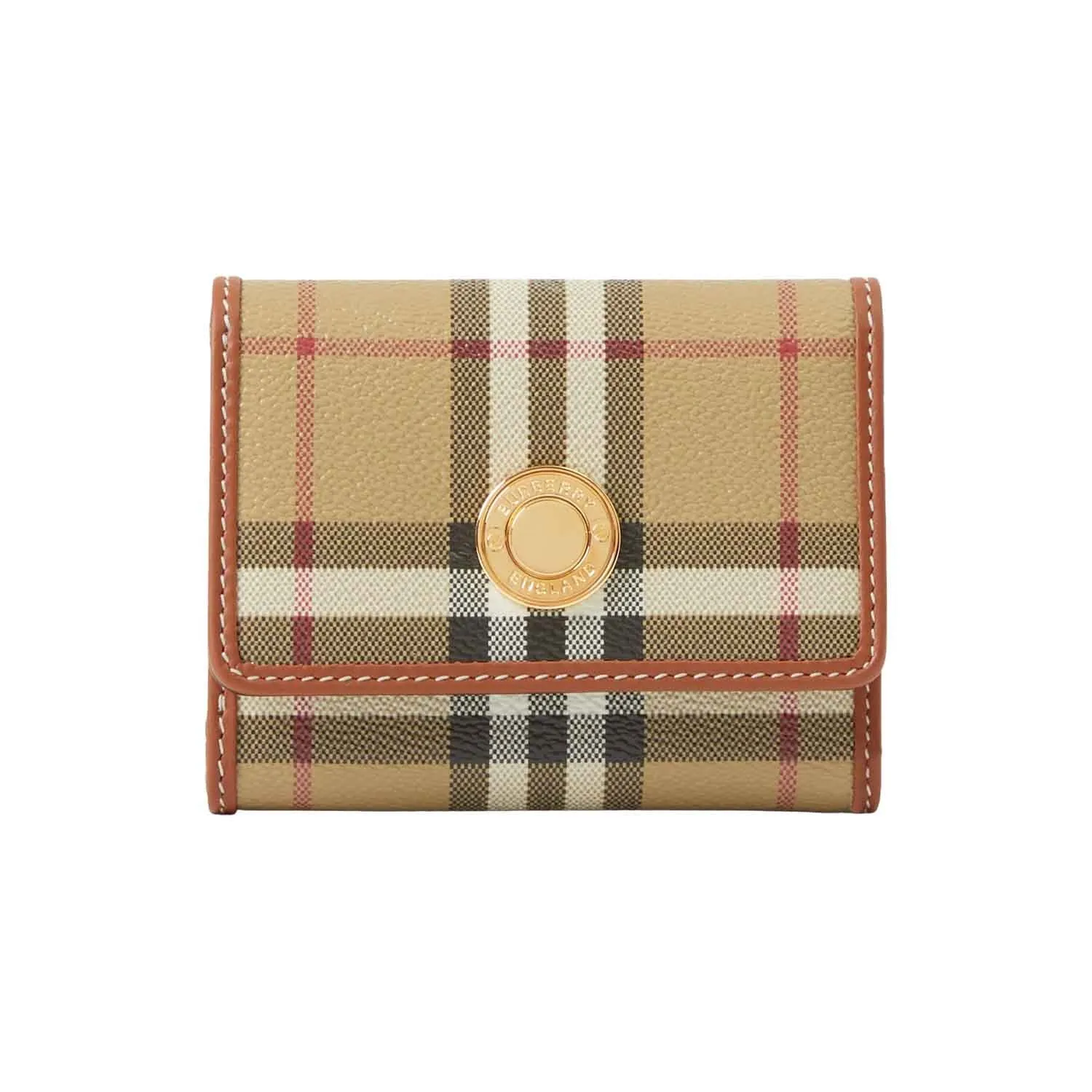 Burberry Small Check Folding Wallet in Archive Beige