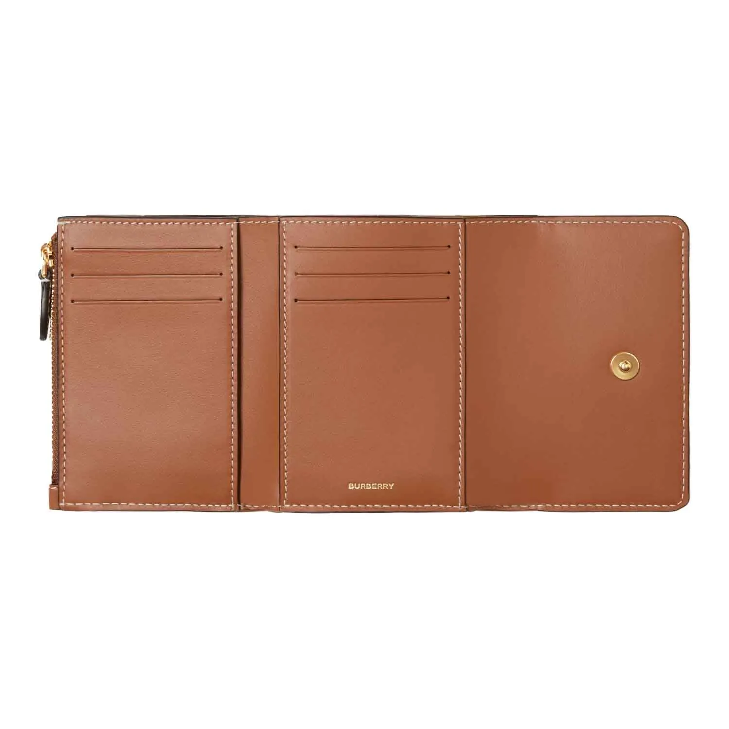 Burberry Small Check Folding Wallet in Archive Beige