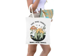 Cottagecore Dancing Toads Canvas Tote Bag
