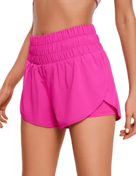 CRZ YOGA High Waisted Running Shorts for Women 3" - Split Breathable for Athletic Tennis Gym Workout with Pockets