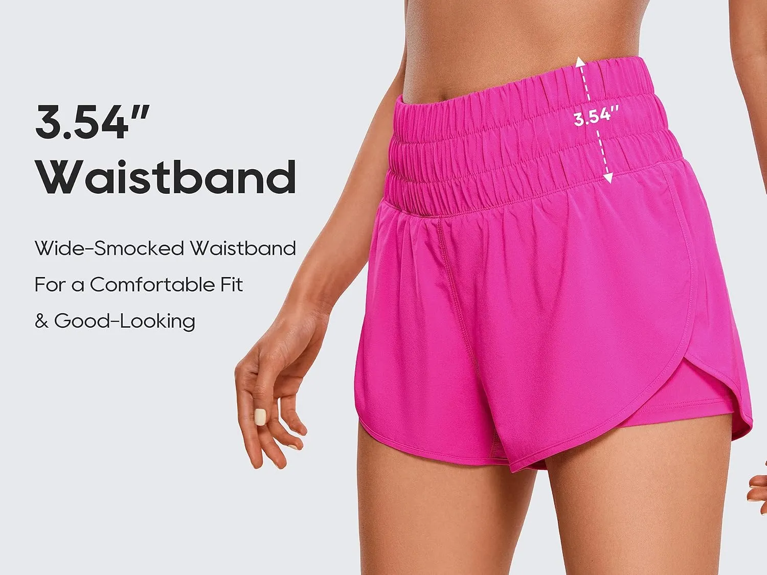 CRZ YOGA High Waisted Running Shorts for Women 3" - Split Breathable for Athletic Tennis Gym Workout with Pockets