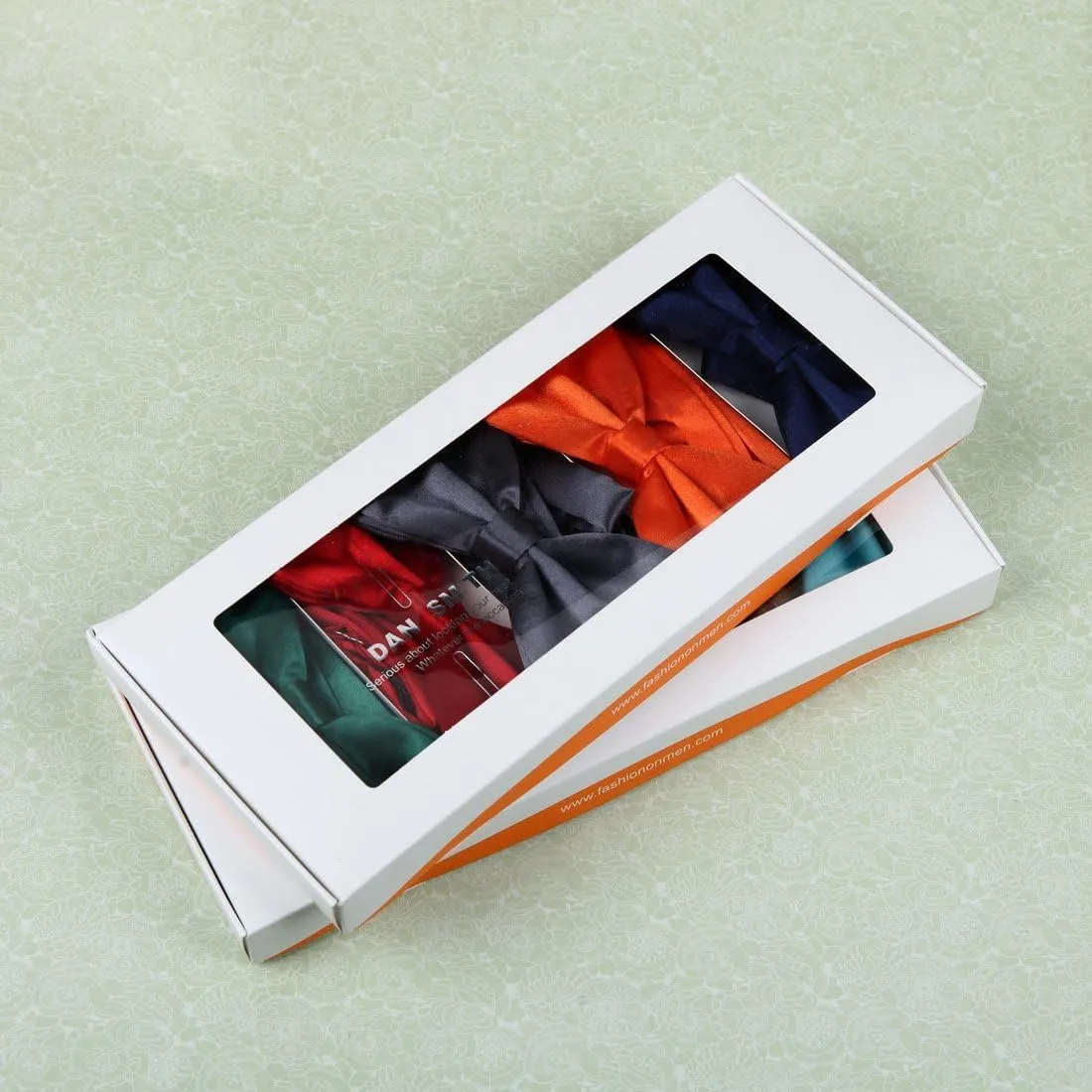 Dan Smith Silk Blend Bowties For Men 25.6"-Neck-Size Clip-On Adjustable Bundle Pre-Tied Bowties