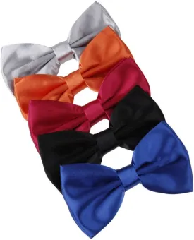 Dan Smith Silk Blend Bowties For Men 25.6"-Neck-Size Clip-On Adjustable Bundle Pre-Tied Bowties
