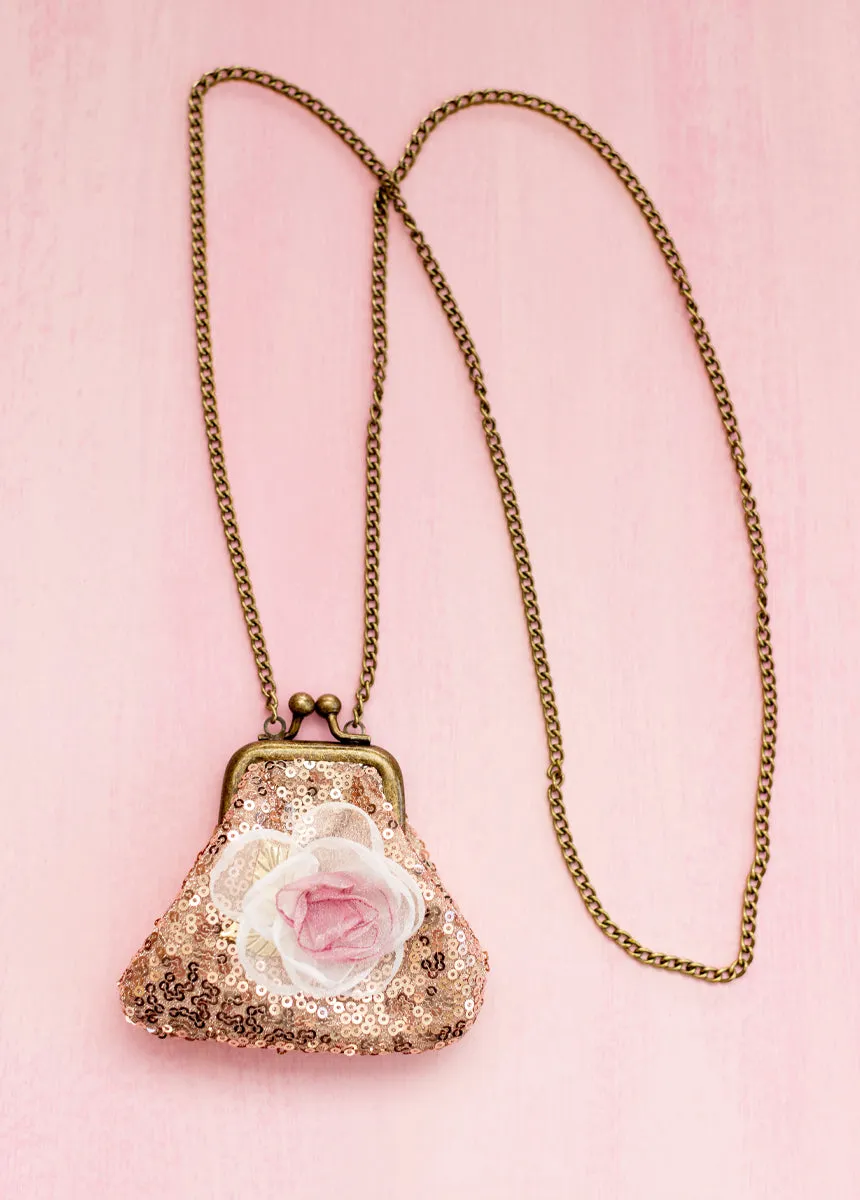 Deavaney Coin Purse in Pink Sequin
