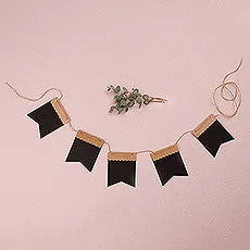 DECORATIVE KRAFT AND BLACK PAPER DIY BANNER
