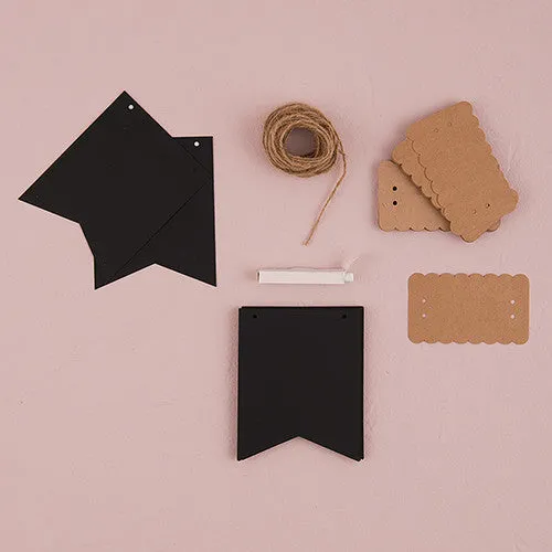 DECORATIVE KRAFT AND BLACK PAPER DIY BANNER