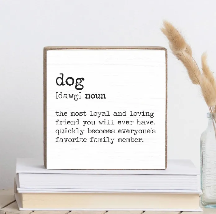 Dog Definition Decorative Wooden Block