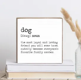 Dog Definition Decorative Wooden Block