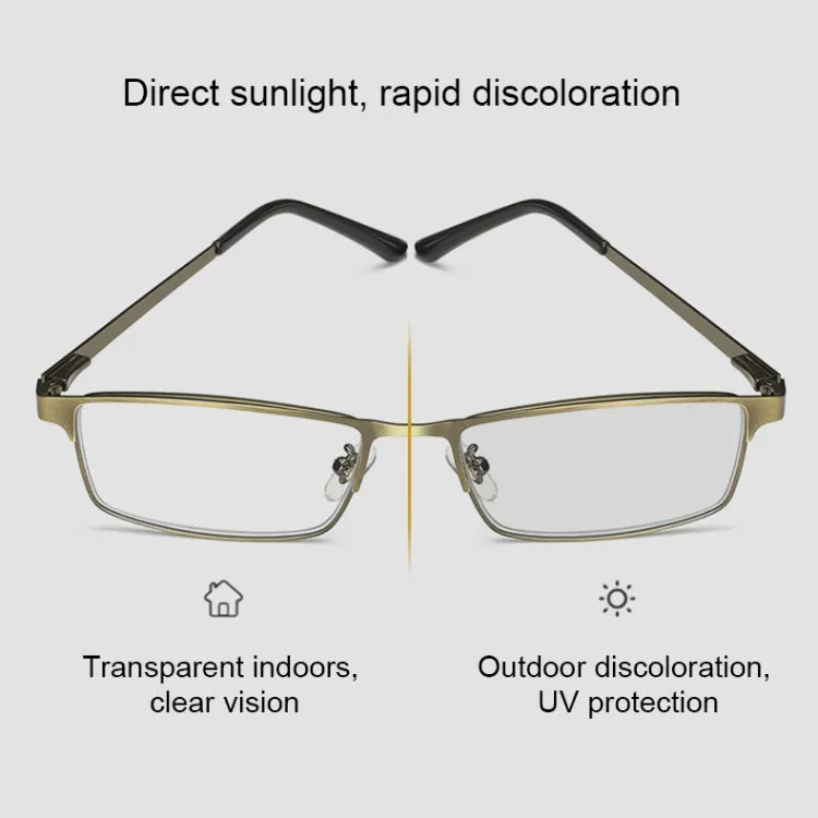 Dual-purpose Photochromic Presbyopic Glasses,  4.00D(Gold)