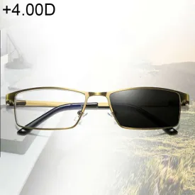 Dual-purpose Photochromic Presbyopic Glasses,  4.00D(Gold)