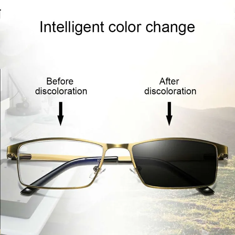 Dual-purpose Photochromic Presbyopic Glasses,  4.00D(Gold)