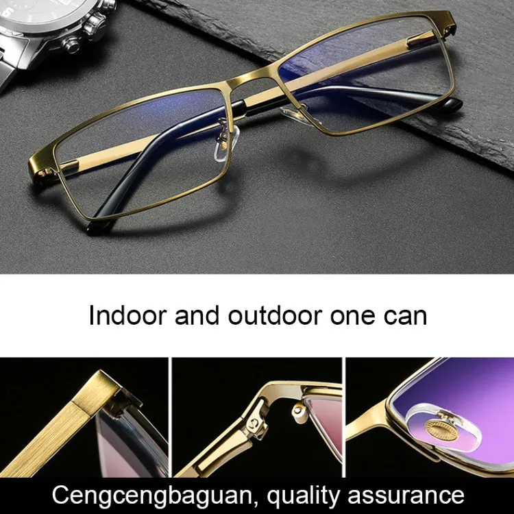 Dual-purpose Photochromic Presbyopic Glasses,  4.00D(Gold)
