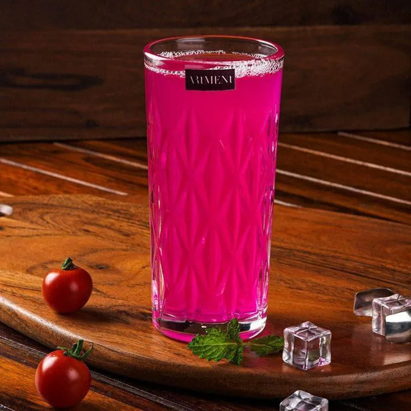 Elisia Etched Highball Glass (340 ml) - Set Of Four