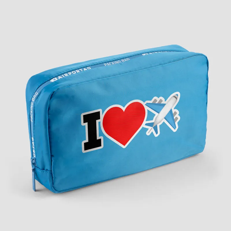 Emoji Heart Plane - Packing Bag