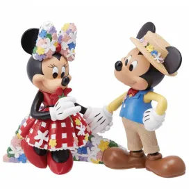 Enesco Disney Showcase Mickey And Minnie Botanical Decorative Figurine 6014864