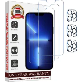 Entronix Case Screen Protector Bundle with Camera Cover Designed for Apple iPhone 13 Pro Clear 9H Hardness,Bubble Free Easy Install, 3 PACK