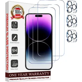 Entronix Case Screen Protector Bundle with Camera Cover for Apple iPhone 15 Pro Max Clear Built Anti Scratch, Bubble Free Easy Install, 3 PACK