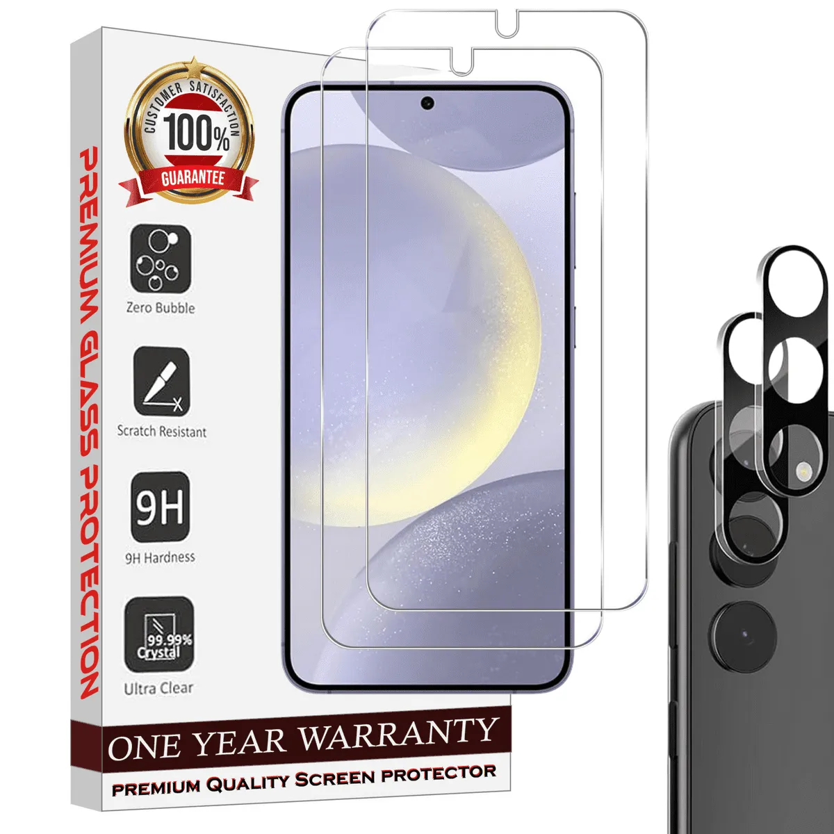 Entronix Case Screen Protector Bundle with Camera Cover for Samsung Galaxy S21 Plus Clear Built Anti Scratch, Bubble Free Easy Install,2 PACK