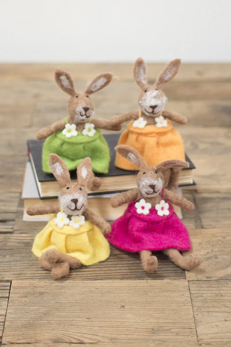 Felt Rabbits-One Each Color (Min 2) Set Of 4 By Kalalou