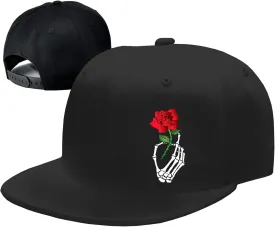 Flat Bill Hats for Men Snapback Hats Skull Skeleton Hat Flat Brim Fitted Hat Adjust Black Baseball Caps for Men Flat Bill Hats for Men Snapback Hats Skull Skeleton Hat Flat Brim Fitted Hat Adjust Black Baseball Caps for Men