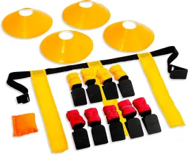 Franklin Sports Flag Football Set - 10 Player Flag Football Belts for Adult   Youth - Equipment Cones   Field Marker Included - 5 v 5 Set