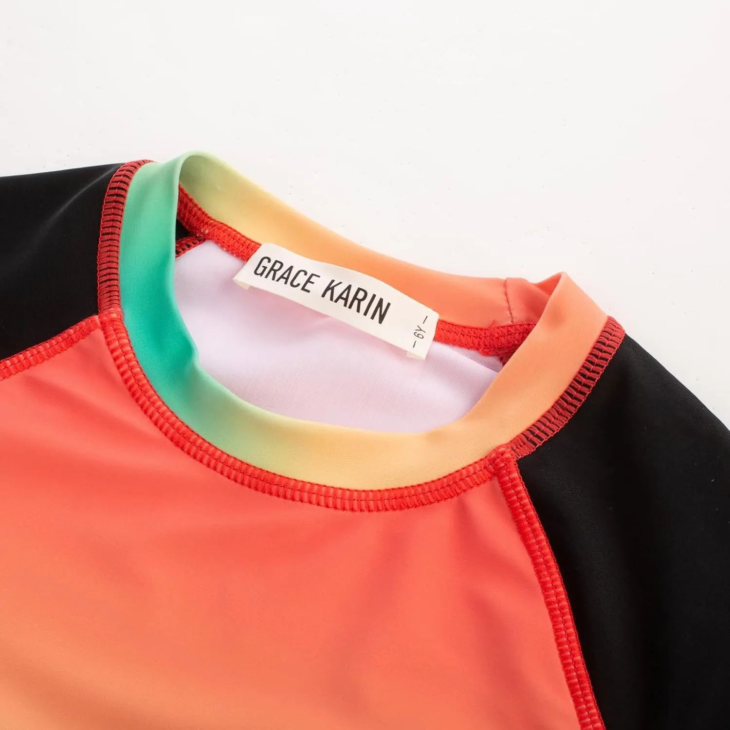 GRACE KARIN Boy Kids Two Piece Swimsuits Long Sleeve Rash Guard Swimwear Cute Bathing Suit Sets 5-12Y