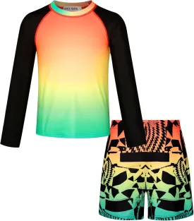 GRACE KARIN Boy Kids Two Piece Swimsuits Long Sleeve Rash Guard Swimwear Cute Bathing Suit Sets 5-12Y GRACE KARIN Boy Kids Two Piece Swimsuits Long Sleeve Rash Guard Swimwear Cute Bathing Suit Sets 5-12Y