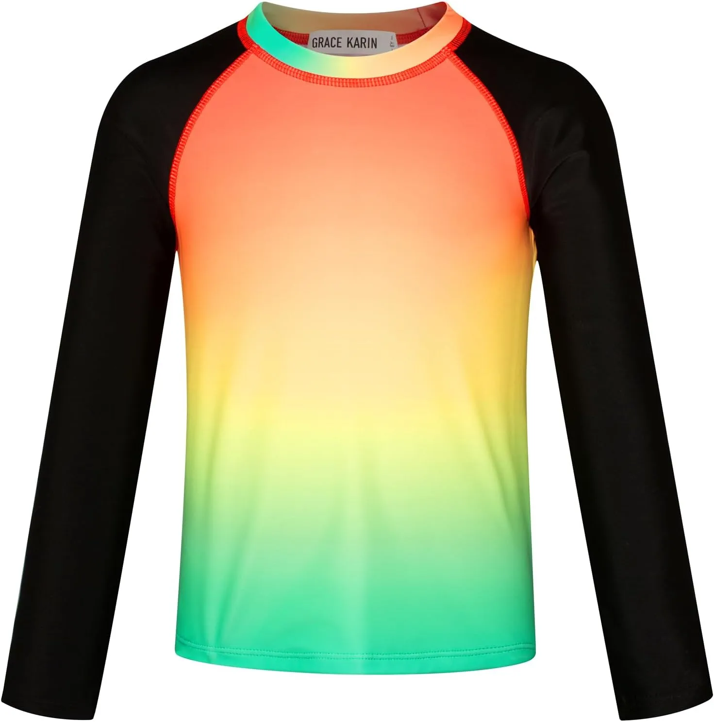 GRACE KARIN Boy Kids Two Piece Swimsuits Long Sleeve Rash Guard Swimwear Cute Bathing Suit Sets 5-12Y