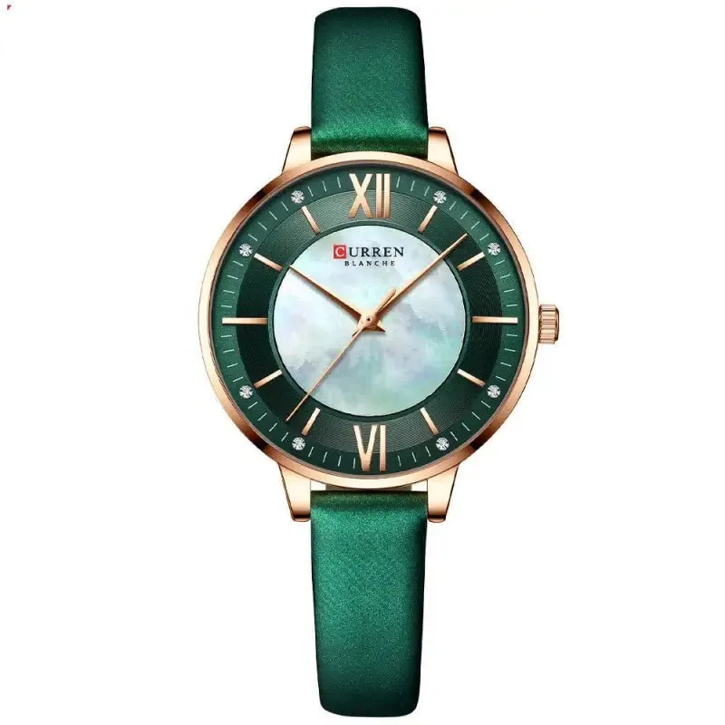 Ladies Watches Fashion Women: Quartz Waterproof Watch With Leather Strap | Stylish 35mm Dial